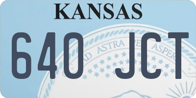 KS license plate 640JCT