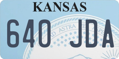 KS license plate 640JDA
