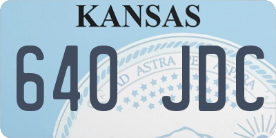KS license plate 640JDC