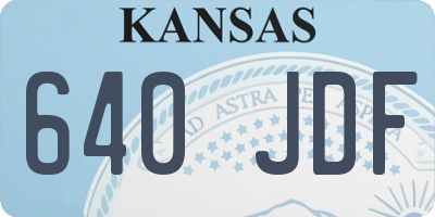 KS license plate 640JDF