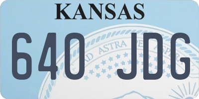KS license plate 640JDG