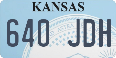 KS license plate 640JDH
