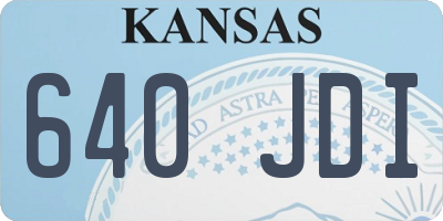 KS license plate 640JDI