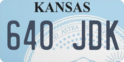 KS license plate 640JDK