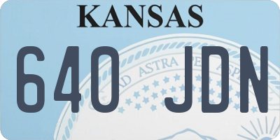 KS license plate 640JDN