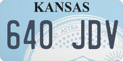 KS license plate 640JDV