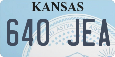 KS license plate 640JEA
