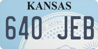 KS license plate 640JEB