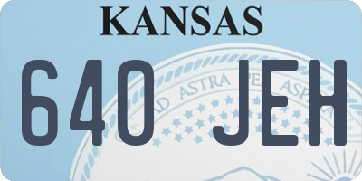 KS license plate 640JEH