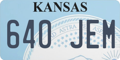 KS license plate 640JEM