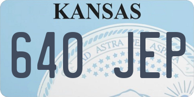 KS license plate 640JEP