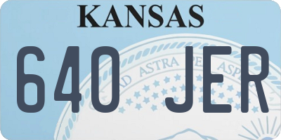 KS license plate 640JER