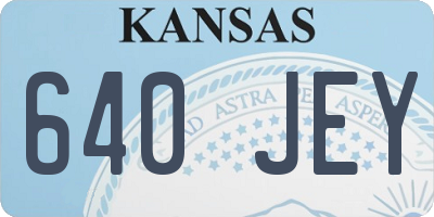 KS license plate 640JEY