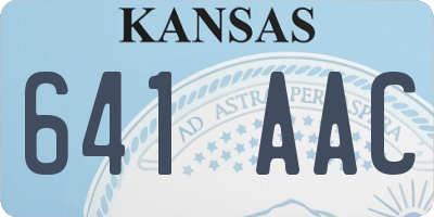 KS license plate 641AAC