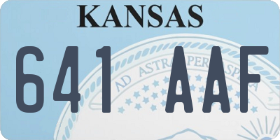 KS license plate 641AAF