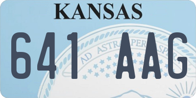 KS license plate 641AAG