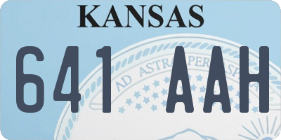 KS license plate 641AAH