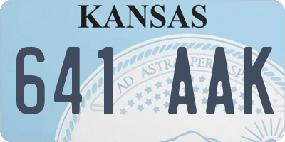 KS license plate 641AAK