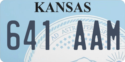 KS license plate 641AAM