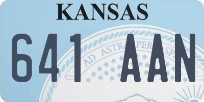 KS license plate 641AAN