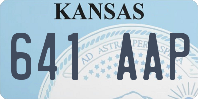 KS license plate 641AAP