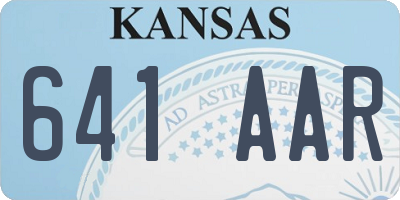 KS license plate 641AAR
