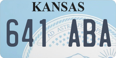 KS license plate 641ABA