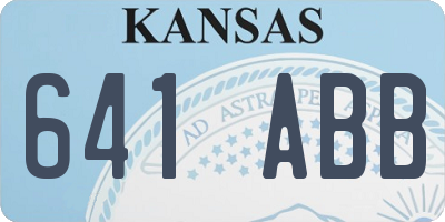 KS license plate 641ABB