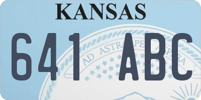 KS license plate 641ABC