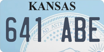 KS license plate 641ABE