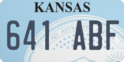 KS license plate 641ABF