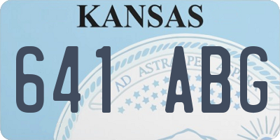 KS license plate 641ABG