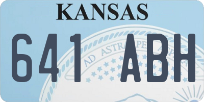 KS license plate 641ABH