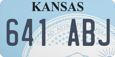 KS license plate 641ABJ