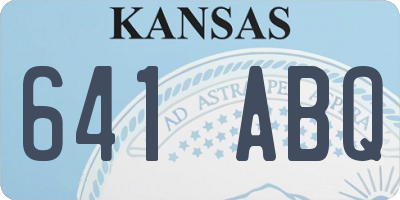 KS license plate 641ABQ