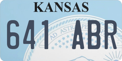KS license plate 641ABR