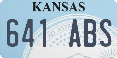 KS license plate 641ABS