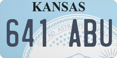 KS license plate 641ABU