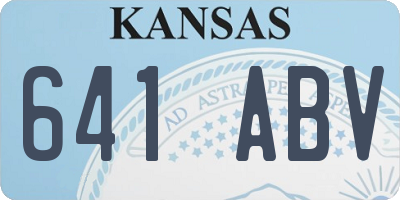 KS license plate 641ABV