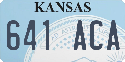 KS license plate 641ACA