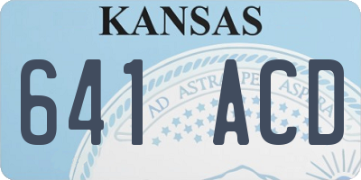 KS license plate 641ACD