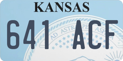 KS license plate 641ACF