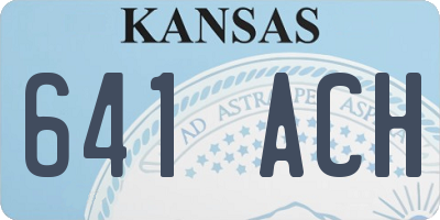 KS license plate 641ACH