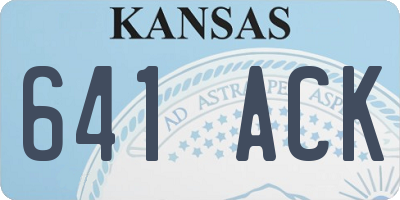 KS license plate 641ACK
