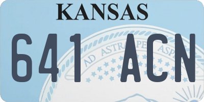 KS license plate 641ACN