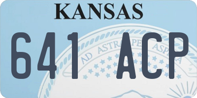 KS license plate 641ACP