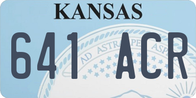 KS license plate 641ACR