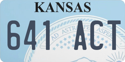 KS license plate 641ACT