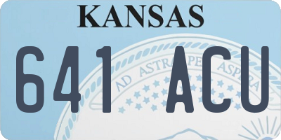 KS license plate 641ACU