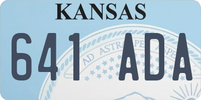 KS license plate 641ADA
